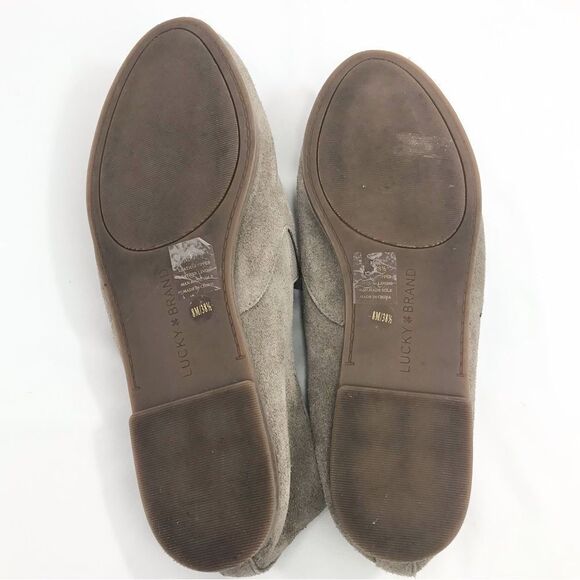 Lucky Charsa II Brand Taupe Soft Suede Leather Slip On Loafer Flats - Picture 10 of 12
